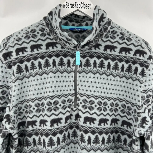 Chubbies‎ The Bear Hug Gray Fleece Pullover 1/4 Zip Nordic Men’s Size Medium - Picture 3 of 9